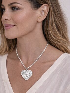 Silver Heart Pendant Necklace